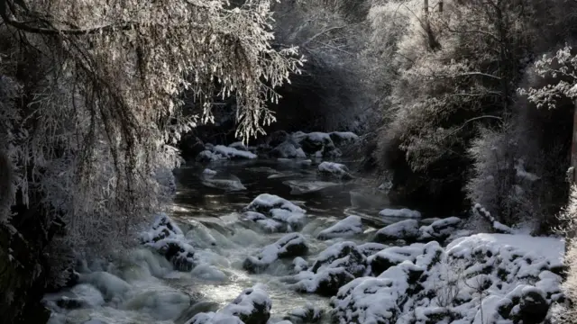 Ice forms on Clunie Water in Braemar, Scotland, Britain December 13, 2022