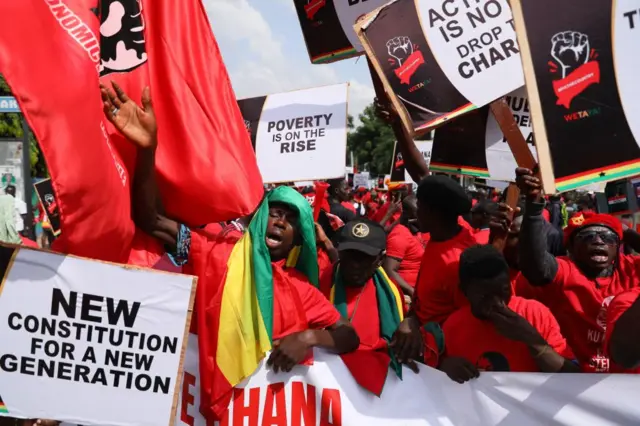 Protesters in Ghana.