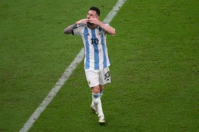 Lionel Messi celebrates