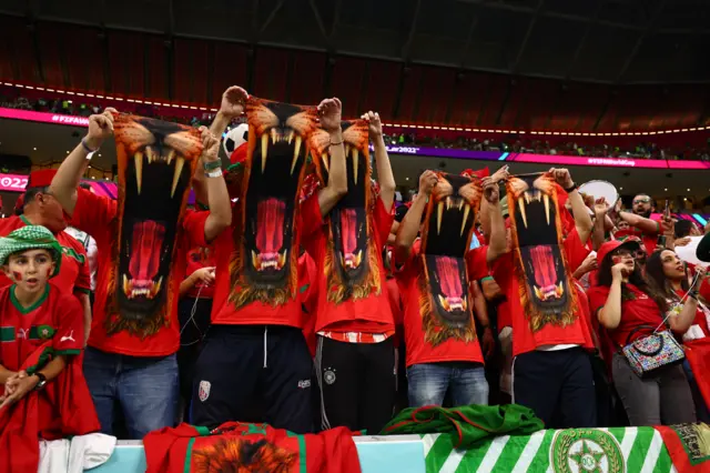 Morocco fans ahead of their semi-final against France