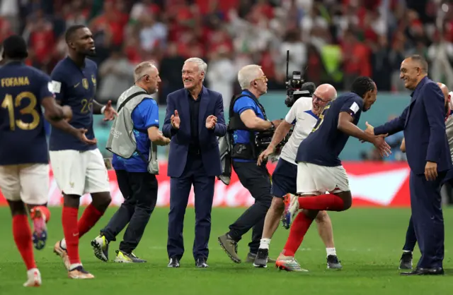 Dider Deschamps celebrates at full-time