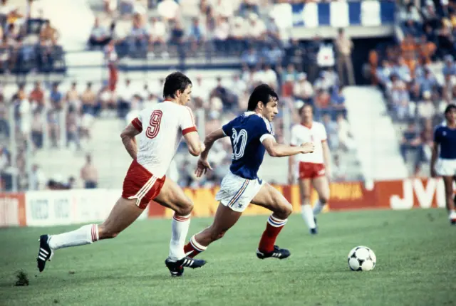 France v Poland in the 1982 World Cup