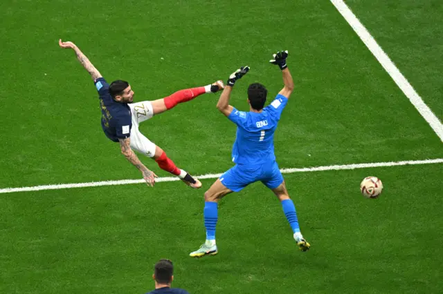 Theo Hernandez gives France the lead against Morocco in the 2022 World Cup semi-final