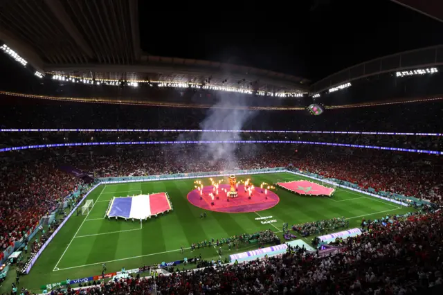 The Al Bayt stadium ahead of France v Morocco