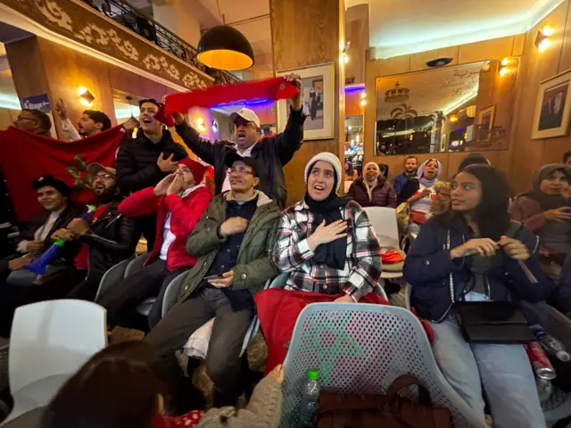 Morocco fans in Casblanca