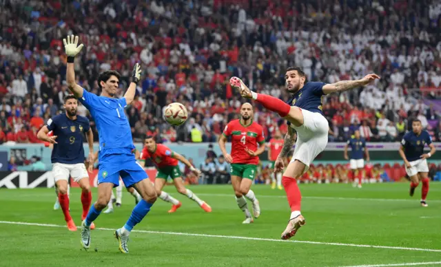 Theo Hernandez gives France the lead against Morocco