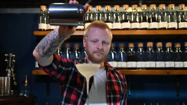 Bartender making a cocktail