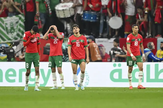 Morocco players looks dejected