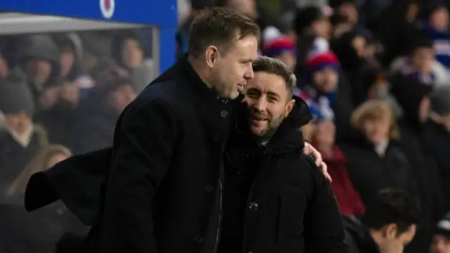 Rangers manager Michale Beale and Hibs counterpart Lee Johnson