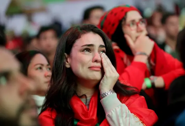 Fans in Casablanca watch France v Morocco