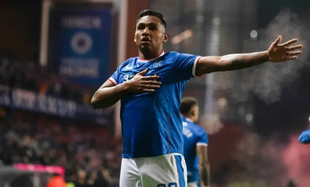 Rangers' Alfredo Morelos celebrates