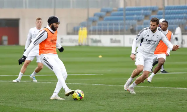 Karim Benzema and Nacho Fernández