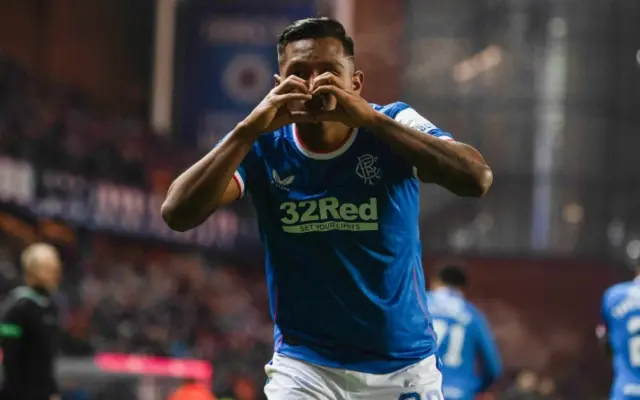 Alfredo Morelos celebrates