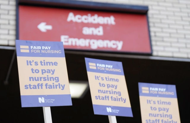 Signs at a picket line