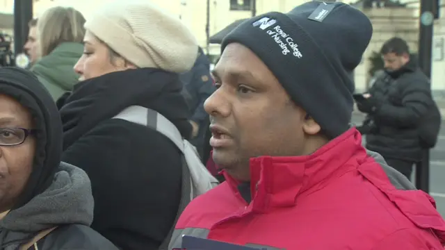 Nurse on picket line