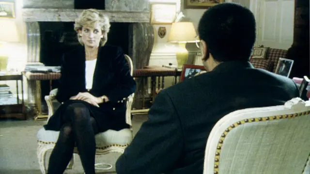 Princess Diana being interviewed by Martin Bashir