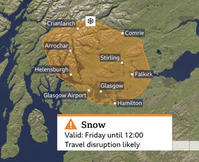 Snow amber warning in Scotland