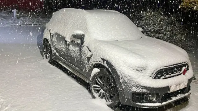 Snowy car in Methven, Perth & Kinross