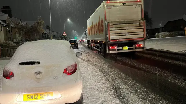 A car in Rosyth covered in snow