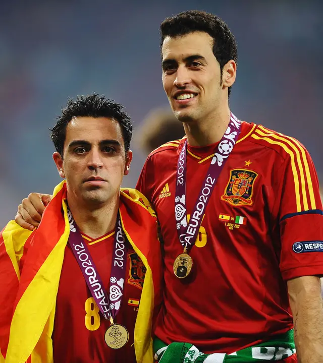 Xavi and Sergio Busquets