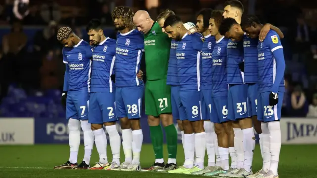 Birmingham players observe minute's silence