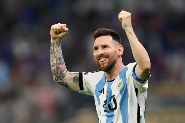 Lionel Messi celebrates