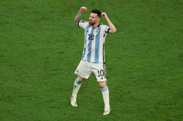 Lionel Messi celebrates