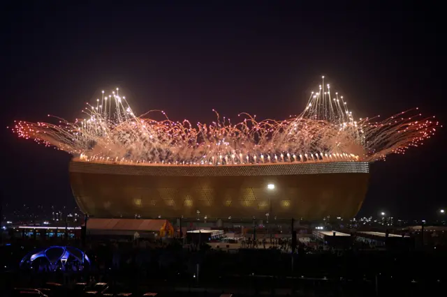 Fireworks before the start of the 2022 World Cup