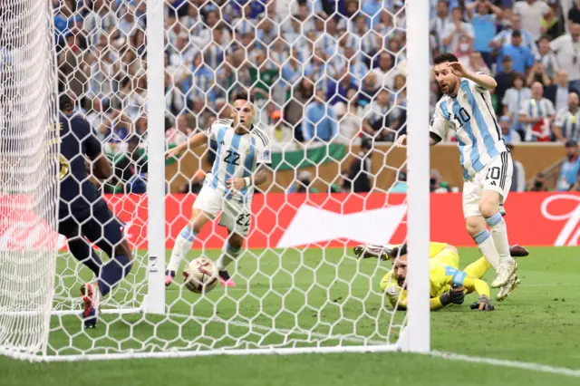 Lionel Messi scores for Argentina