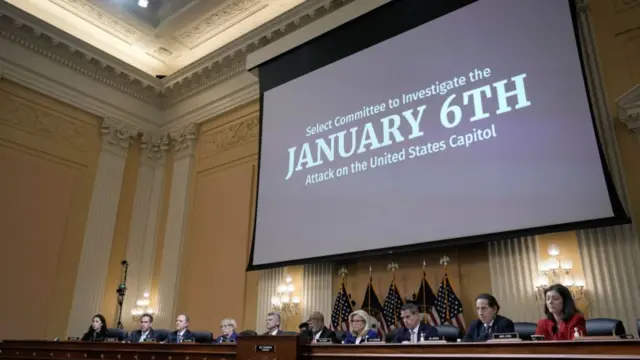 Members of the House Select Committee during a hearing in Washington, DC in October