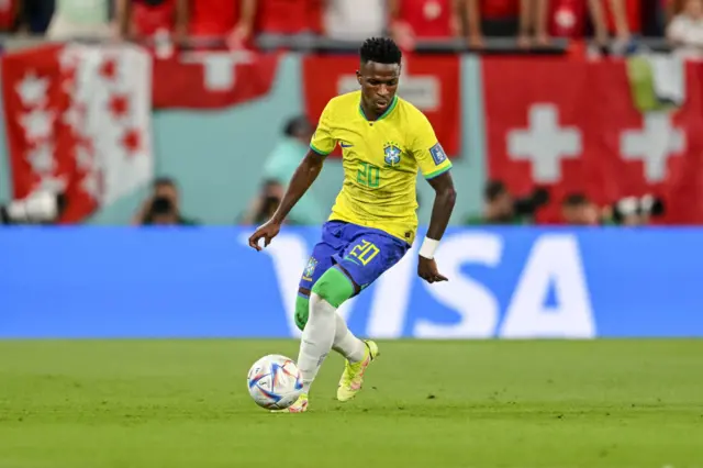 Brazil's Vinicius Junior in FIFA World Cup match v Switzerland in Qatar