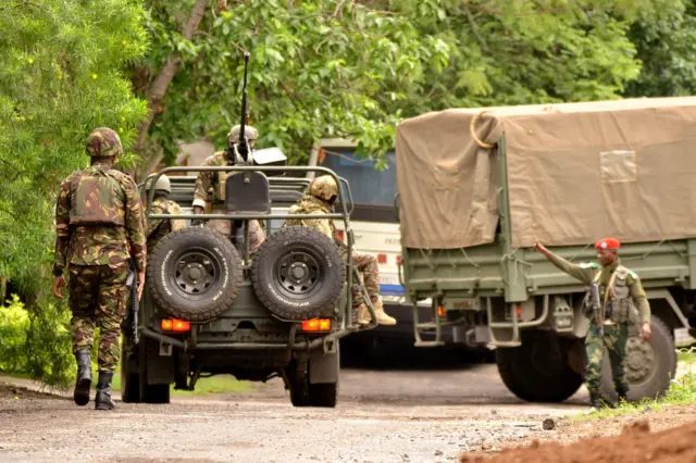 Military troops sent by Kenya to the eastern Democratic Republic of the Congo