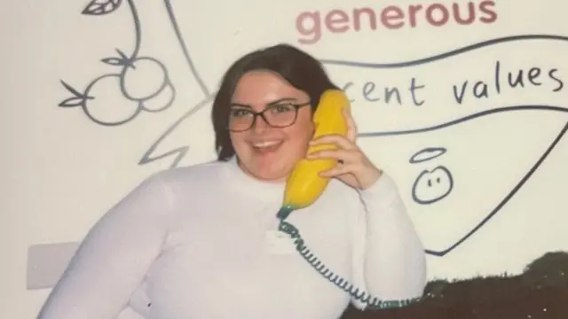 Saf Stedall on a banana phone