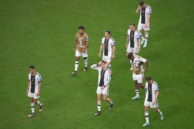 Germany players look dejected