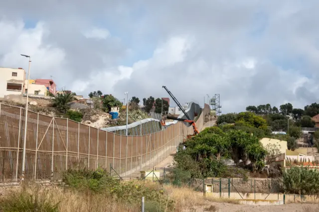 The city of Melilla in Spain that borders Morocco