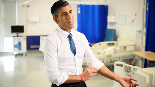 Prime Minister Rishi Sunak during a visit to Croydon University Hospital in October