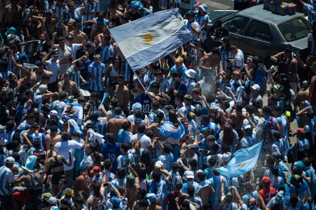 Argentina fans celebrate