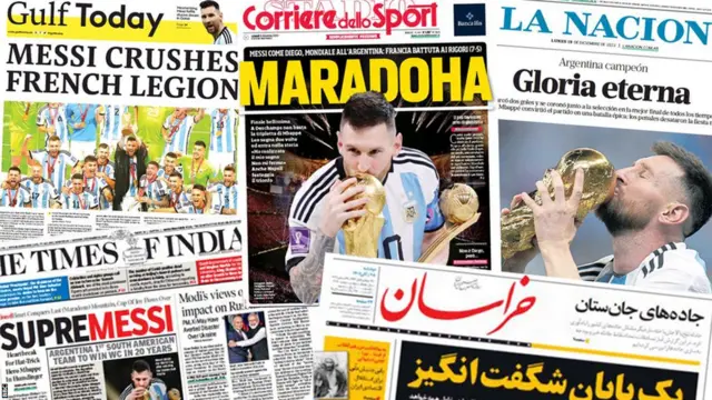 Collection of global newspaper front pages