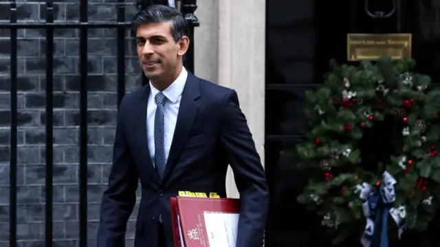 British Prime Minister Rishi Sunak leaves 10 Downing Street