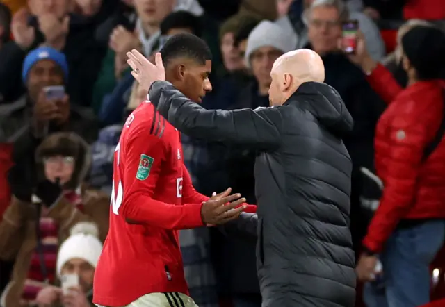 Marcus Rashford and Erik ten Hag