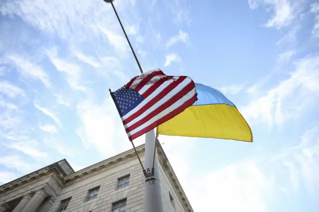 US and Ukrainian flags