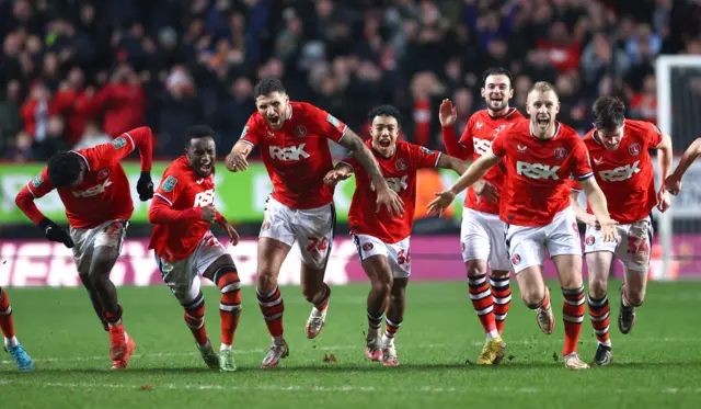 Charlton celebrate beating Brighton