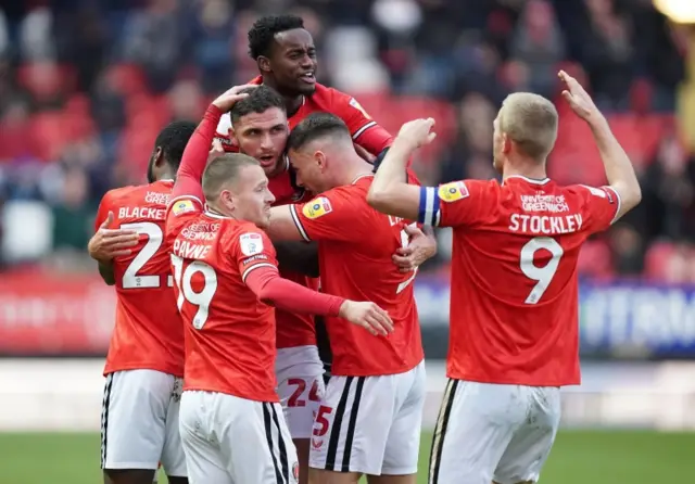 Charlton Athletic players celebrate a goal