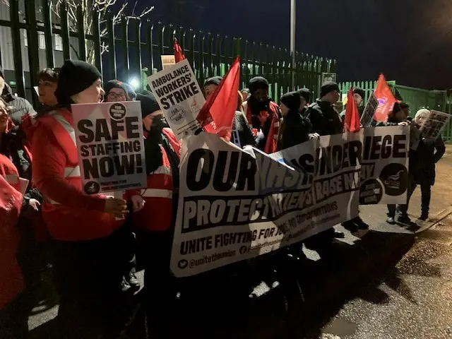 Ambulance workers strike in Coventry