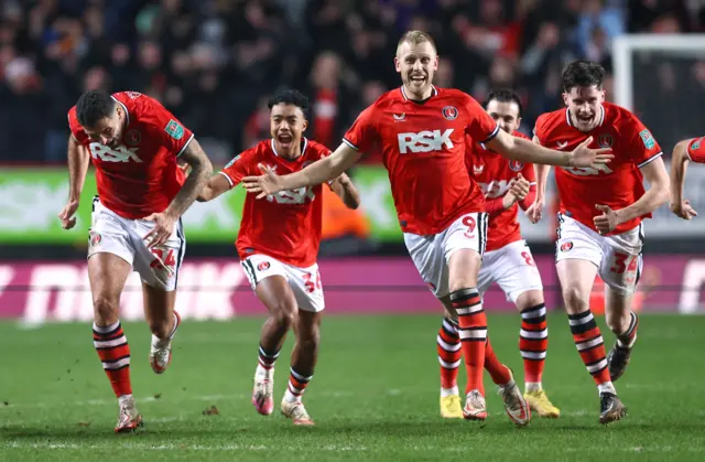 Charlton celebrate beating Brighton