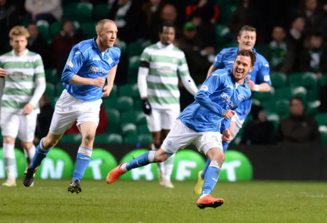 Danny Swanson wheels away in celebration