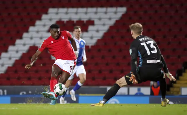 Taiwo Awoniyi scores for Nottingham Forest