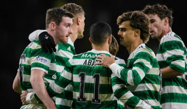 Celtic celebrate the opening goal