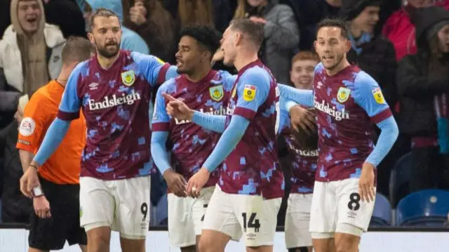 Burnley players celebrate