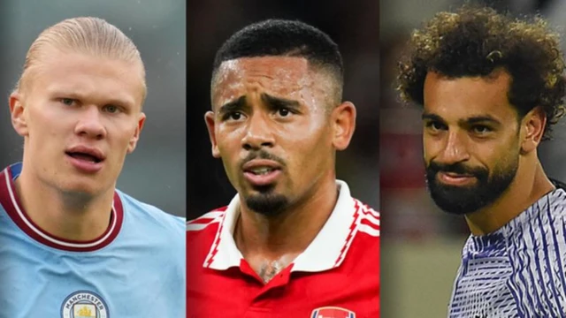 Erling Haaland, Gabriel Jesus and Mohamed Salah